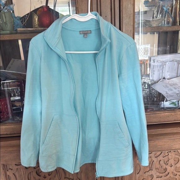 Talbots Jackets & Blazers - Light Blue Zip-Up Jacket